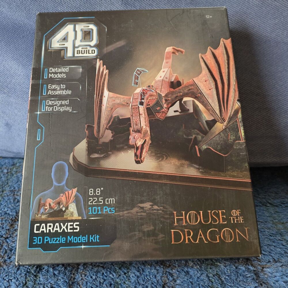 3D Puzzle House of the Dragon - Caraxes 4D Build Model Kit - 101 Pieces 8.8" New